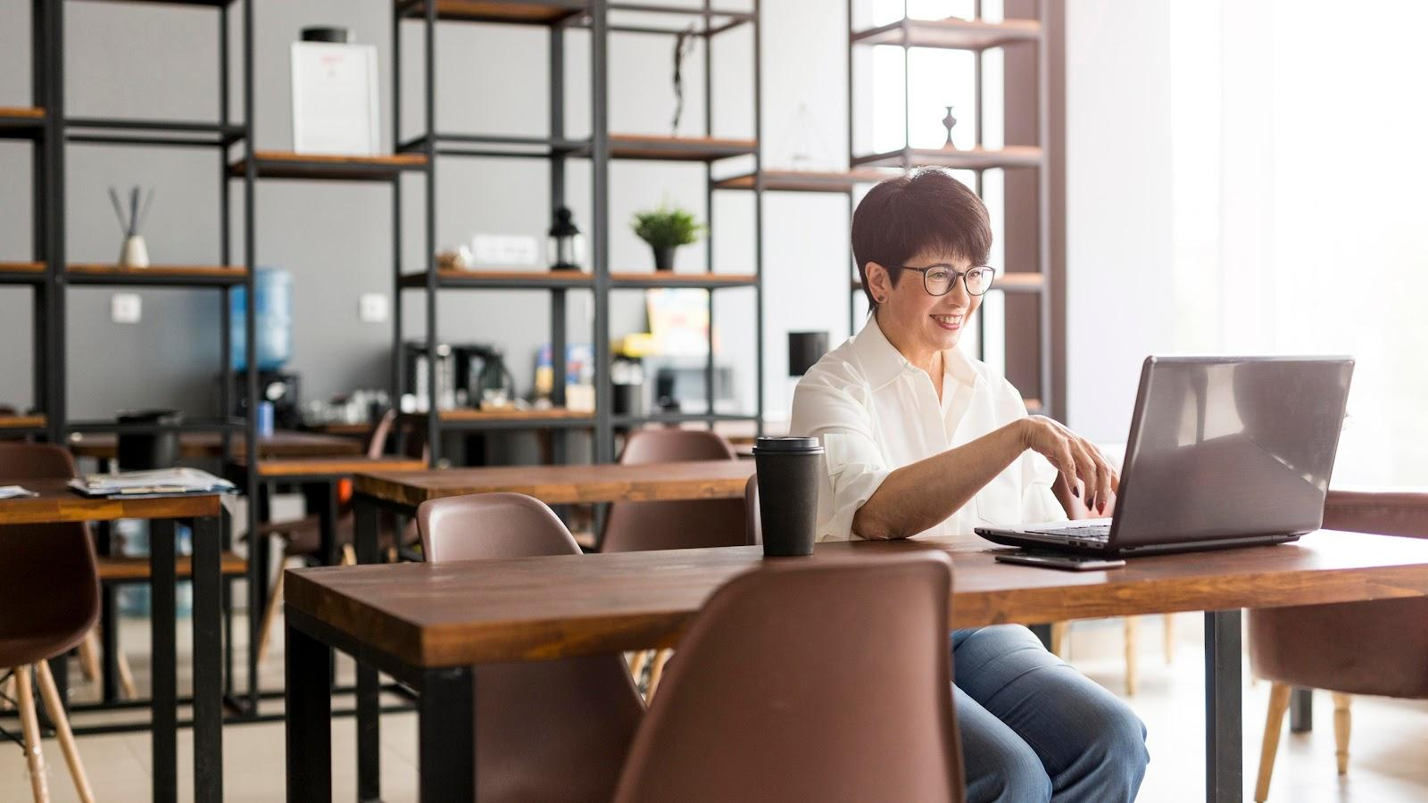 person working at a desk 